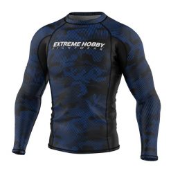 Koszulka sportowa męska Rashguard do MMA EXTREME HOBBY HAVOC. Niebieskie bielizna termoaktywna EXTREME HOBBY, m, bez wzorów, z bawełny, bez ramiączek, do biegania. Za 198.00 zł.
