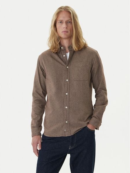 Jack & Jones Koszula Blubrook 12282353 Beżowy Regular Fit. Brązowe koszule Jack & Jones, m, bez wzorów, z bawełny, bez kołnierzyka, bez ramiączek. Za 129.99 zł.