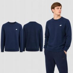 BLUZA MĘSKA DRESOWA 4F BEZ KAPTURA NIEROZPINANA XL M2549 KOLOR NIEBIESKI. Niebieskie bluzy z kapturem 4F, l, bez wzorów, z bawełny, bez kaptura. Za 95.95 zł.