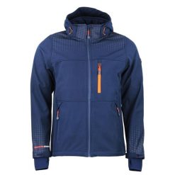 Kurtka softshell z kapturem Peak Mountain Cabra. Niebieskie kurtki Peak Mountain, m, bez wzorów, z elastanu, z kapturem. Za 260.50 zł.