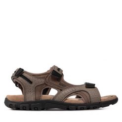 Sandały Geox. Brązowe sandały Geox, bez zapięcia. Za 239.99 zł.