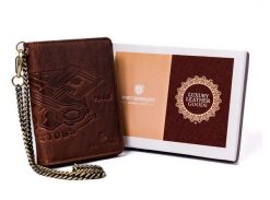 Portfel skórzany Peterson brązowy [DH] PTN N4C-02-HWM-1230. Brązowe portfele Peterson, bez wzorów, ze skóry. Za 97.99 zł.