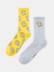 Prążkowane skarpetki 2 pack Shrek - wielobarwny. Skarpety Sinsay, bez wzorów, prążkowane. Za 15.99 zł.