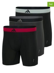 Adidas Bokserki (3 pary) w kolorze czarno-czerwono-antracytowym rozmiar: S. Czarne bokserki Adidas, s, bez wzorów. Za 121.35 zł.