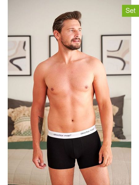 Doctor Nap Bokserki (3 pary) w kolorze czarnym rozmiar: XXL. Czarne bokserki Doctor Nap, xxl, bez wzorów, z bawełny. Za 133.45 zł.