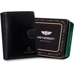 Portfel męski Peterson PTN N318L-BFA czarny. Czarne portfele Peterson, bez wzorów, ze skóry. Za 129.99 zł.