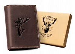 Portfel skórzany Always Wild N4-CHM-DEER brązowy. Brązowe portfele Always Wild, bez wzorów, z nubiku. Za 50.00 zł.