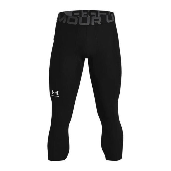 Legginsy treningowe męskie Under Armour HeatGear 3/4 Leggings. Czarne bielizna termoaktywna Under Armour, m, bez wzorów, do piłki nożnej. Za 141.69 zł.