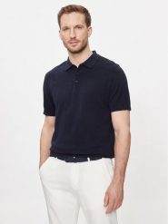 Selected Homme Polo Berg 16092437 Granatowy Regular Fit. Niebieskie koszulki polo Selected Homme, m, bez wzorów, z bawełny, bez kołnierzyka, bez ramiączek. Za 129.99 zł.