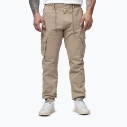 Spodnie męskie Pitbull Proctor Drawstring Joggery Cargo. Brązowe joggery i bojówki PITBULL, m, bez wzorów, z bawełny. Za 229.99 zł.