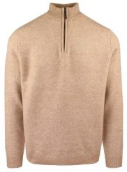 Sweter Męski na Krótki Zamek z Wysokim Dekoltem - Brave Soul - Kamelowy. Swetry rozpinane Brave Soul, l, bez wzorów, z elastanu, bez kołnierzyka, bez ramiączek. Za 147.00 zł.