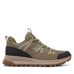 Półbuty Clarks. Brązowe eleganckie półbuty Clarks, bez wzorów, z gore-texu, bez obcasa, bez zapięcia. Za 369.99 zł.