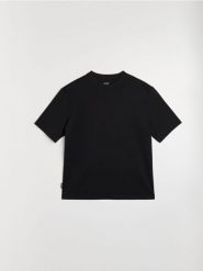 Bluza z krótkim rękawem z wiskozą - czarny. Czarne bluzy bez kaptura Sinsay, l, bez wzorów, z wiskozy, bez kaptura. Za 39.99 zł.