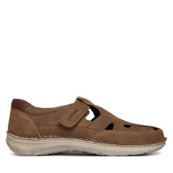 Sandały Josef Seibel. Brązowe sandały Josef Seibel, bez zapięcia. Za 439.99 zł.