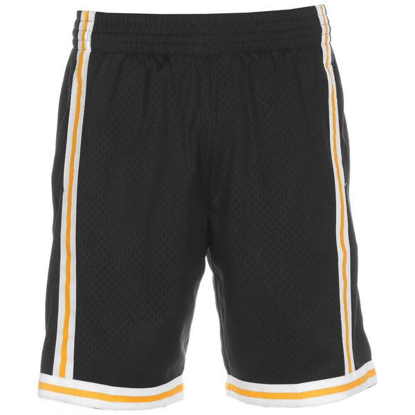Szorty Swingman Los Angeles Lakers. Czarne szorty Mitchell & Ness, bez wzorów, sportowe. Za 377.50 zł.