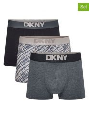 DKNY Bokserki (3 pary) w kolorze szaro-beżowo-czarnym rozmiar: XL. Brązowe bokserki DKNY, xl, bez wzorów. Za 92.42 zł.