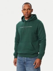 Tommy Jeans Bluza DM0DM20746 Zielony ciemny Regular Fit. Zielone bluzy Tommy Jeans, m, bez wzorów, z bawełny, bez kaptura. Za 369.99 zł.