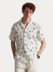 Polo Ralph Lauren Koszula 710B18630001 Biały Regular Fit. Białe koszule Polo Ralph Lauren, l, bez wzorów, ze lnu, bez kołnierzyka, bez ramiączek. Za 859.99 zł.