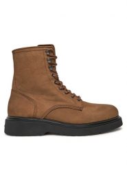 Calvin Klein Trzewiki HM0HM01576 Brązowy. Brązowe botki sznurowane CALVIN KLEIN, bez wzorów, ze skóry, bez obcasa, bez zapięcia. Za 949.99 zł.