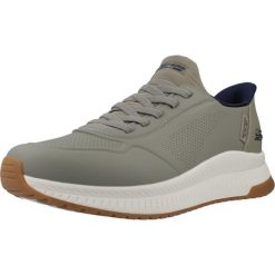 Buty SKECHERS SLIP-INS BOBS SQUAD 4 - DIRECT STEP Zielony. Zielone buty trekkingowe Skechers, bez wzorów, z syntetyku, bez zapięcia. Za 364.99 zł.