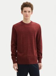 Tom Tailor Denim Sweter 1042509 Czerwony Regular Fit. Czerwone swetry rozpinane TOM TAILOR DENIM, m, bez wzorów, z bawełny, bez kołnierzyka, bez ramiączek. Za 89.99 zł.