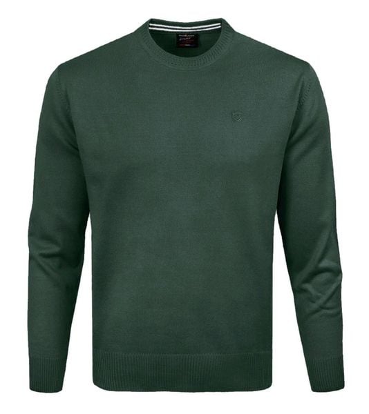 Wełniany Sweter, Okrągły Dekolt (U-Neck) - Pako Jeans - Zieleń Butelkowa. Zielone swetry rozpinane Pako Jeans, m, bez wzorów, z jeansu, bez kołnierzyka, bez ramiączek. Za 169.00 zł.