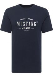 Męski T-Shirt Mustang Style Alex Dark Sapphire 1018006 4136. Niebieskie t-shirty Mustang, l, bez wzorów, bez kołnierzyka, bez ramiączek. Za 79.99 zł.