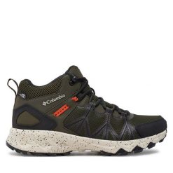 Trekkingi Columbia. Zielone botki sznurowane Columbia, bez wzorów, bez obcasa, bez zapięcia. Za 409.99 zł.