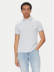 Tommy Hilfiger Polo Seasonal MW0MW39993 Błękitny Slim Fit. Niebieskie koszulki polo Tommy Hilfiger, m, bez wzorów, z bawełny, bez kołnierzyka, bez ramiączek. Za 259.99 zł.