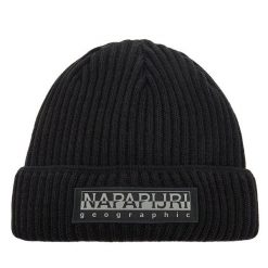 Czapka Napapijri. Czarne czapki zimowe Napapijri, bez wzorów. Za 219.99 zł.