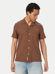 Tommy Jeans Koszula DM0DM23058 Brązowy Regular Fit. Brązowe koszule Tommy Jeans, l, bez wzorów, z bawełny, bez kołnierzyka, bez ramiączek. Za 329.99 zł.