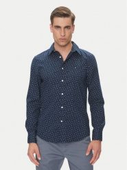Tommy Hilfiger Koszula MW0MW38559 Granatowy Slim Fit. Niebieskie koszule Tommy Hilfiger, m, bez wzorów, z bawełny, bez kołnierzyka, bez ramiączek. Za 319.99 zł.