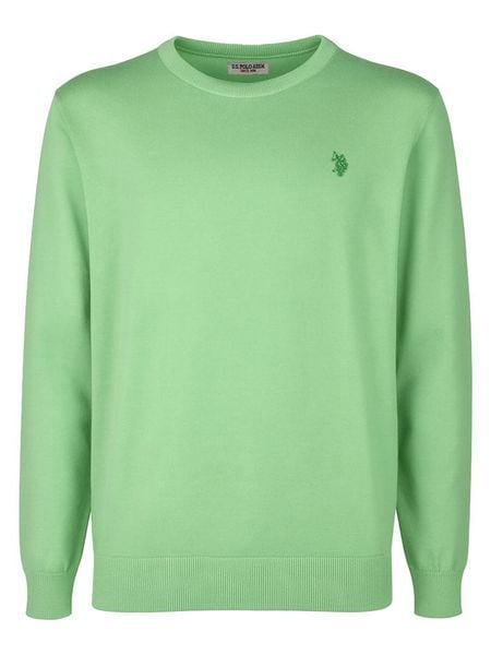 U.S. Polo Assn. Sweter w kolorze zielonym rozmiar: S. Zielone swetry nierozpinane U.S. Polo Assn., s, bez wzorów, z bawełny, bez kołnierzyka, bez ramiączek. Za 135.81 zł.