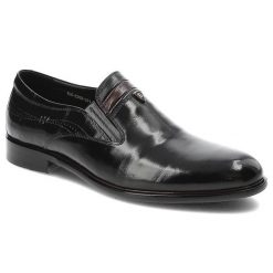 Czarne Półbuty John Doubare Eleganckie Buty Męskie. Czarne eleganckie półbuty John Doubare, bez wzorów, ze skóry, bez obcasa, bez zapięcia. Za 519.00 zł.