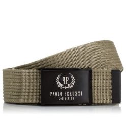 SOLIDNY PASEK PARCIANY PAOLO PERUZZI PW-13-115 cm. Szare paski bez wzorów, z materiału. Za 34.00 zł.
