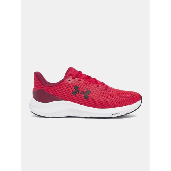 Buty do biegania męskie Under Armour Charged Pursuit 4cardinal. Czerwone buty do biegania Under Armour, bez wzorów, bez zapięcia, do biegania. Za 209.99 zł.