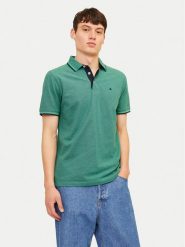 Jack&Jones Polo Paulos 12136668 Zielony Slim Fit. Zielone koszulki polo Jack&Jones, l, bez wzorów, z bawełny, bez kołnierzyka, bez ramiączek. Za 89.99 zł.
