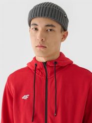 4F Bluza dresowa rozpinana z kapturem męska - czerwona XXL. Czerwone bluzy 4F, m, bez wzorów, z bawełny, z kapturem. Za 189.99 zł.