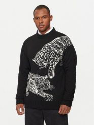 Just Cavalli Sweter 77OAFM40 Czarny Regular Fit. Czarne swetry rozpinane Just Cavalli, l, bez wzorów, z syntetyku, bez kołnierzyka, bez ramiączek. Za 969.99 zł.