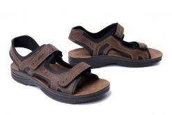INBLU RY-29 043 ciemny brąz, sandaly męskie. Brązowe sandały Inblu, z tkaniny, bez zapięcia. Za 89.99 zł.