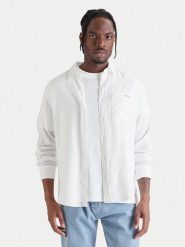 Calvin Klein Jeans Koszula LV04RF121G Biały Regular Fit. Białe koszule Calvin Klein Jeans, l, bez wzorów, z jeansu, bez kołnierzyka, bez ramiączek. Za 408.99 zł.