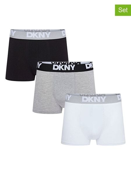 DKNY Bokserki (3 pary) w kolorze biało-czarno-szarym rozmiar: XL. Białe bokserki DKNY, xl, bez wzorów. Za 89.95 zł.