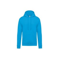 Bluza z kapturem Kariban. Niebieskie bluzy z kapturem KARIBAN, xs, bez wzorów, z bawełny, z kapturem. Za 192.00 zł.