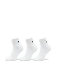 Polo Ralph Lauren Zestaw 3 par wysokich skarpet męskich 449655220003 Biały. Białe skarpety Polo Ralph Lauren, bez wzorów, z bawełny. Za 99.99 zł.