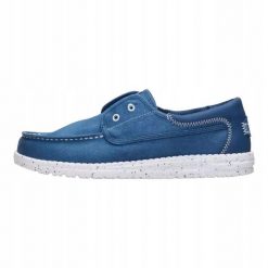 HeyDude Męskie Mokasyny Wally Stretch Canvas. Białe mokasyny Hey dude, bez wzorów, z materiału, bez obcasa, bez zapięcia. Za 299.00 zł.