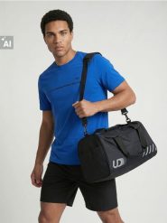 Torba sportowa z odblaskowymi elementami U DYNAMIC - czarny. Czarne torby sportowe Sinsay, bez wzorów, małe. Za 49.99 zł.