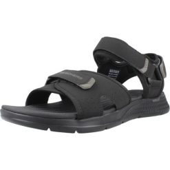 Sandały SKECHERS GO CONSISTENT SANDAL Czarny. Czarne sandały Skechers, z tkaniny, bez zapięcia. Za 290.00 zł.