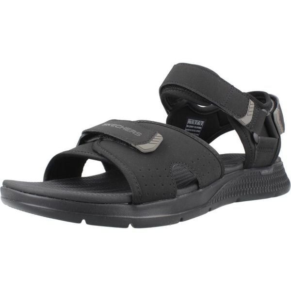 Sandały SKECHERS GO CONSISTENT SANDAL Czarny. Czarne sandały Skechers, z tkaniny, bez zapięcia. Za 290.00 zł.