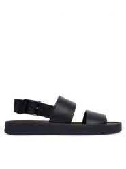 Calvin Klein Sandały Webbing Back Strap HM0HM02095 Czarny. Czarne sandały CALVIN KLEIN, ze skóry, bez zapięcia. Za 529.99 zł.