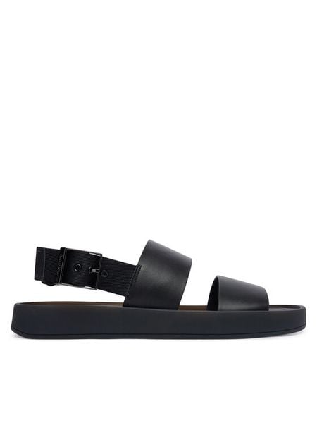 Calvin Klein Sandały Webbing Back Strap HM0HM02095 Czarny. Czarne sandały CALVIN KLEIN, ze skóry, bez zapięcia. Za 529.99 zł.